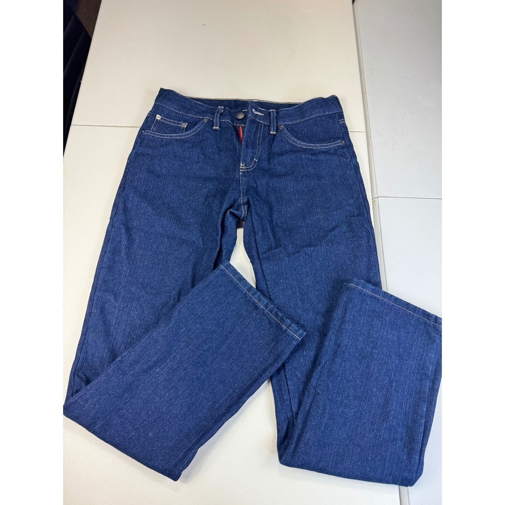 Dickies Style Blue Denim Carpenter Pants with Plaid Interior‎ 4RG